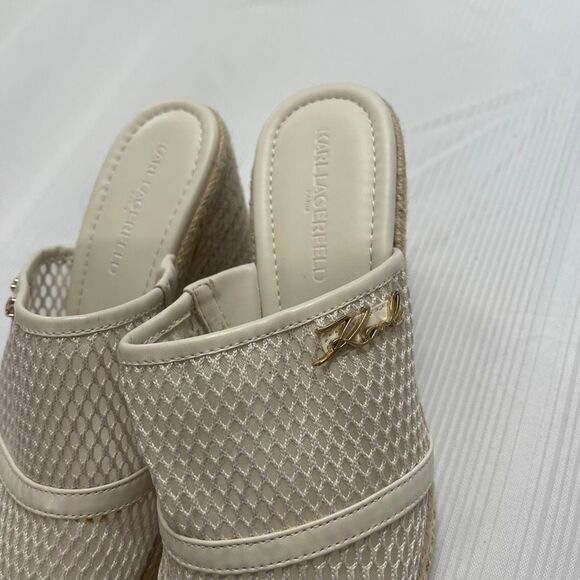 Karl Lagerfeld Paris Corissa Slip On Espadrille Wedge Sandals Heels Sz 8.5 8 1/2 - Picture 3 of 10